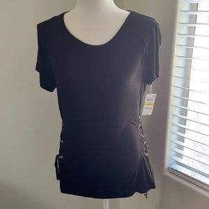 INC double-ruched black top